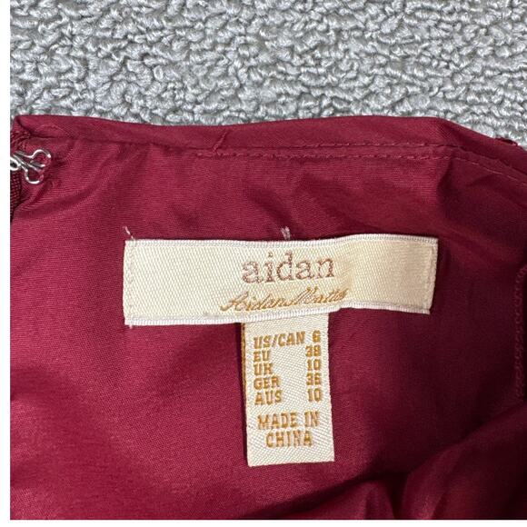 Aiden by Aiden Mattox Dress Floral Lace Sequin Mini Red Rose Size 8 - Picture 4 of 8